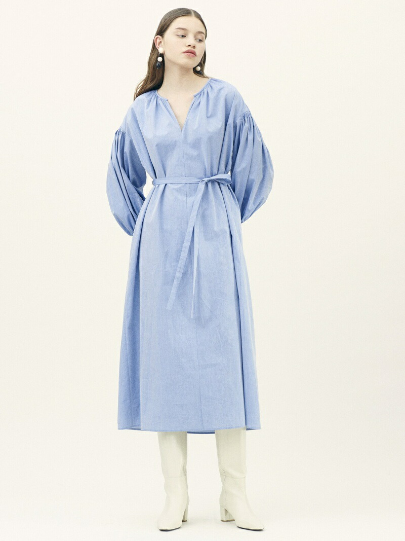 ワンピース レディース Tomorrowland Tomorrowland Tomorrowland Tomorrowland ワンピース Collection トゥモローランド ギャザーワンピース ハイカウントコットンシャンブレー トゥモローランド ロングワンピース マキシワンピース 送料無料 Fashion Tomorrowland