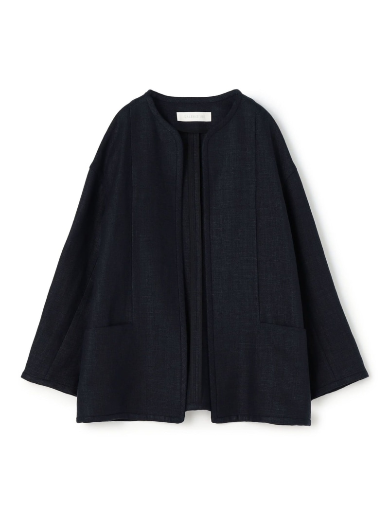 楽天市場】リブコンビフレンチリネン ハーフスリーブジャケット