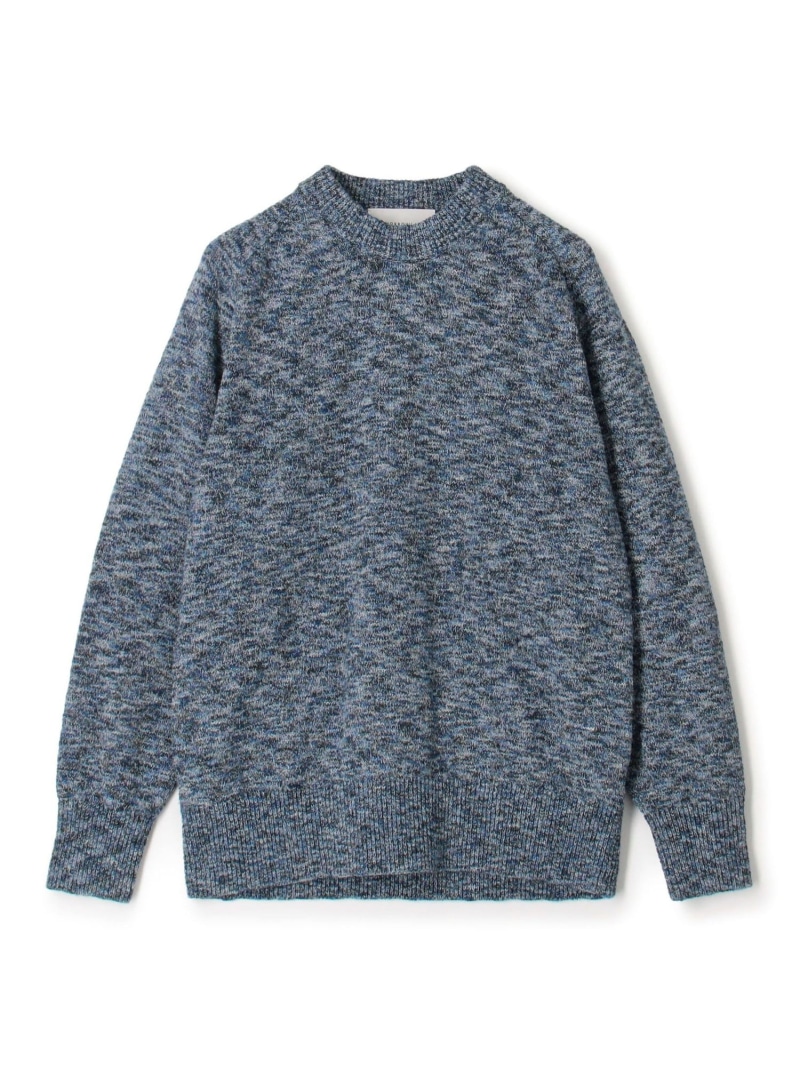 TOMORROWLAND tricot コットンナイロンメランジニット クルーネックプルオーバー TOMORROWLAND MEN トゥモローランド トップス 編み物 青味 ベージュ【貨物輸送無料】[ Fashion]
