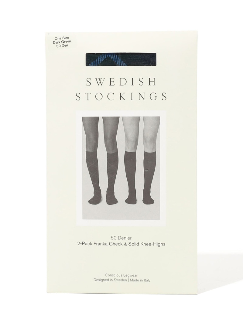 SWEDISH STOCKINGS 2-pack FRANKA Check&Solid Knee-Highs TOMORROWLAND トゥモローランド 靴下・レッグウェア 靴下【送料無料】[ Fashion]