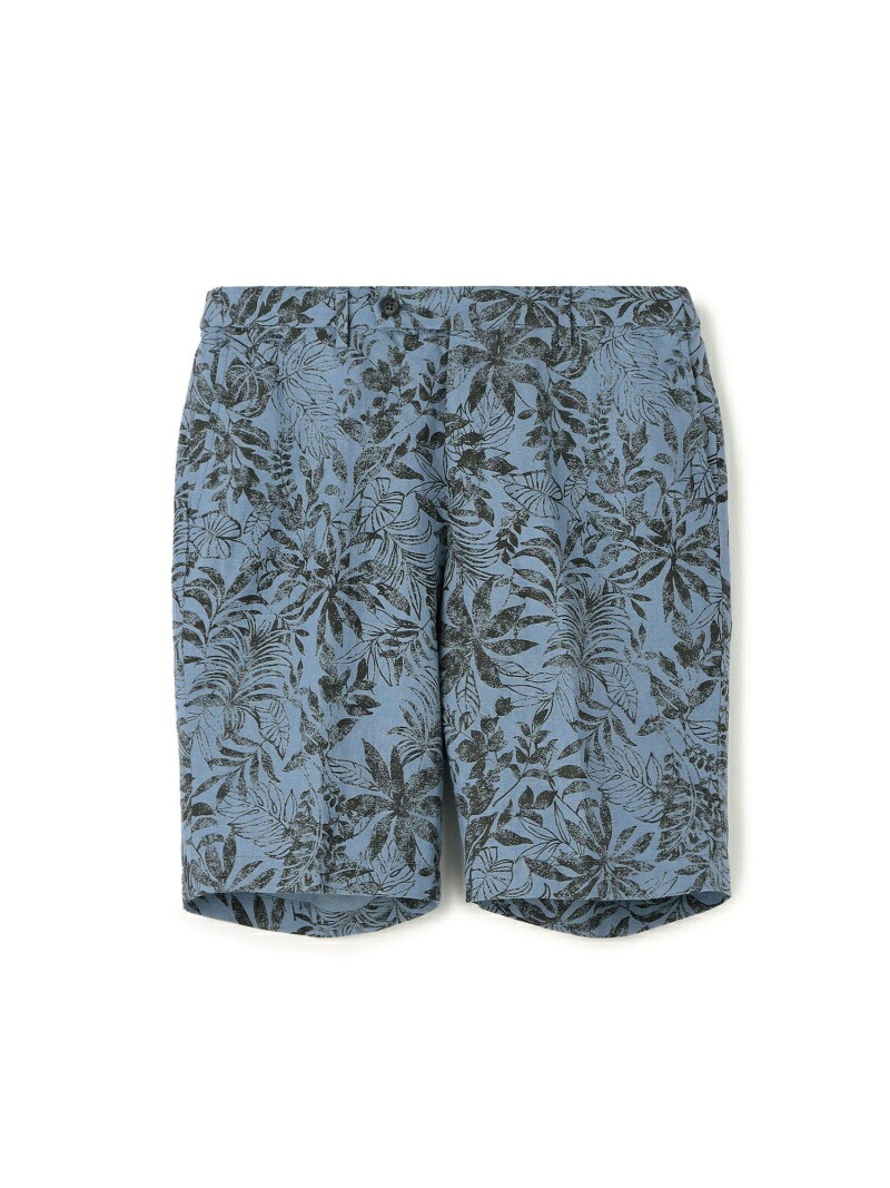 【SALE／50%OFF】60リネンリーフプリント イージーショーツ TOMORROWLAND MEN トゥモローランド パンツ チノパンツ ブラウン ブルー ブラック【RBA_E】【送料無料】[ Fashion]｜TOMORROWLAND