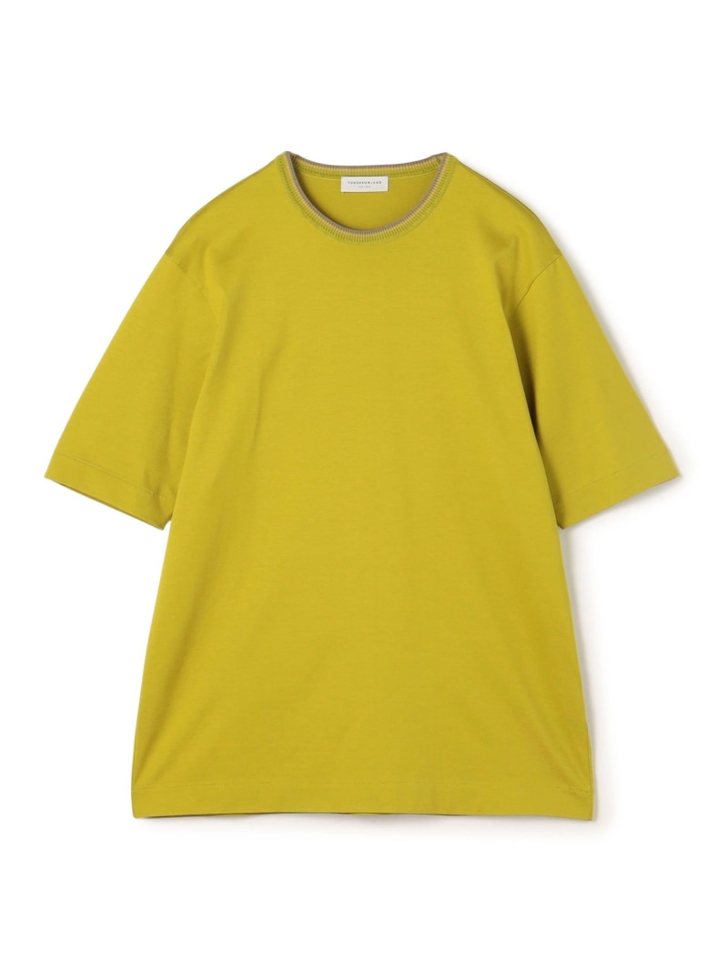 【SALE／30%OFF】スーピマコットン ニットコンビ ハーフスリーブカットソー TOMORROWLAND MEN トゥモローランド トップス カットソー・Tシャツ カーキグリーン ホワイト ブラック イエロー【RBA_E】【送料無料】[ Fashion]｜TOMORROWLAND