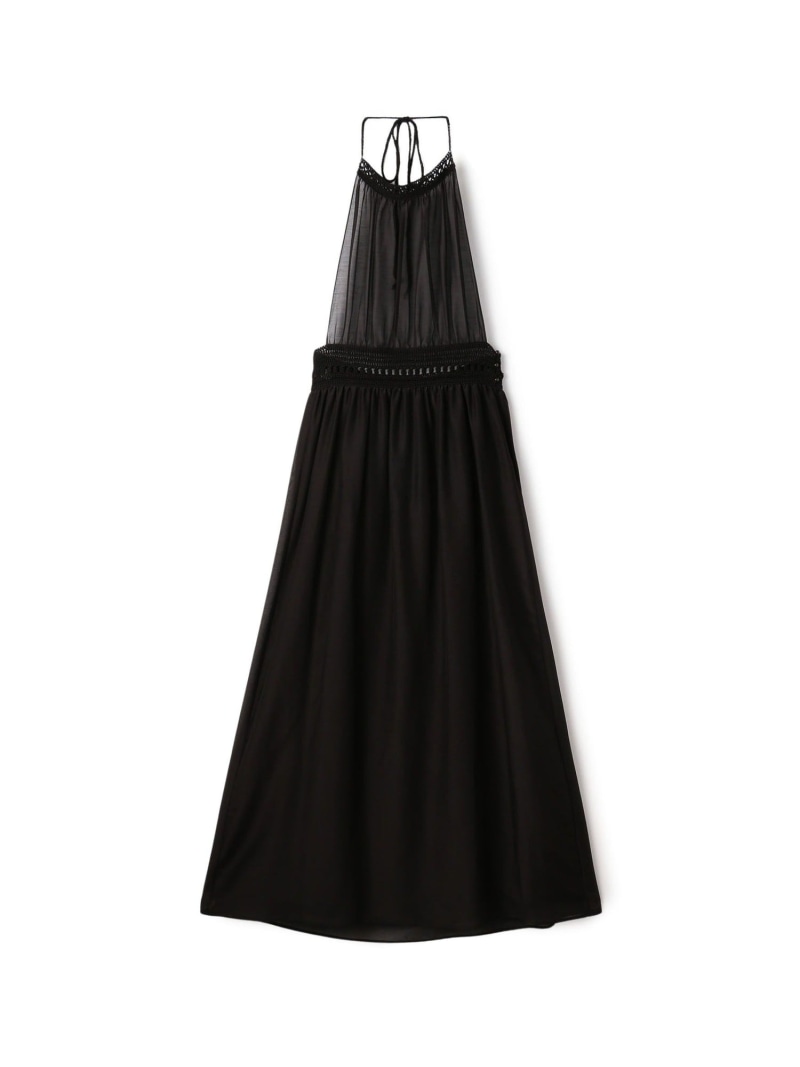 【SALE／40%OFF】コットンシルクローンレースコンビ ホルターネックワンピース DES PRES トゥモローランド ワンピース・ドレス ワンピース ブラック【RBA_E】【送料無料】[ Fashion]