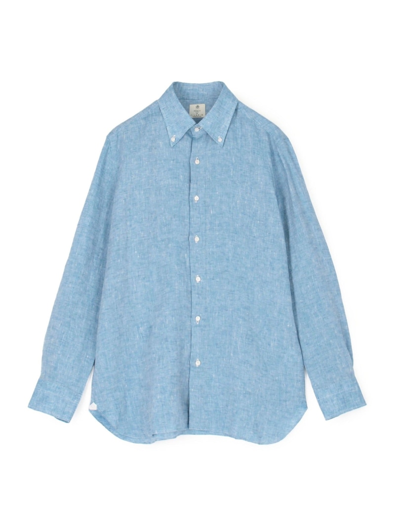 【SALE／30%OFF】【別注】LUIGI BORRELLI GABLE リネン ボタンダウンシャツ TOMORROWLAND MEN トゥモローランド トップス シャツ・ブラウス カーキグリーン ホワイト ブラック【RBA_E】【送料無料】[ Fashion]｜TOMORROWLAND