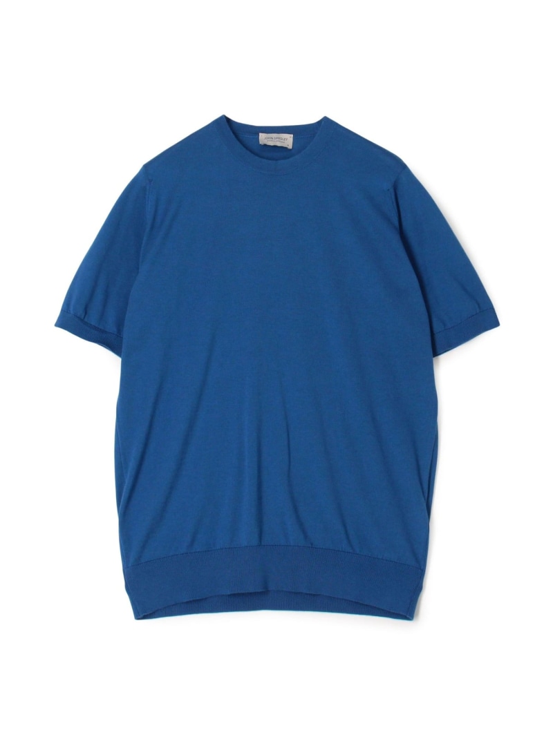 【SALE／30%OFF】JOHN SMEDLEY KEMPTON コットン クルーネックニット TOMORROWLAND BUYING WEAR トゥモローランド トップス ニット レッド ブルー【RBA_E】【送料無料】[ Fashion]｜TOMORROWLAND