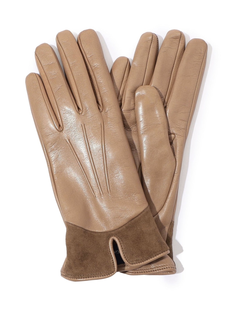 GALA GLOVES スエードコンビグローブ TOMORROWLAND GOODS トゥモローランド ファッション雑貨 手袋 グレー ベージュ【送料無料】[ Fashion]｜TOMORROWLAND