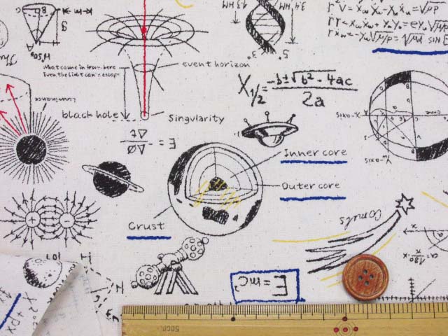 楽天市場 サイエンスデザイン 数学 数式 科学柄 オックス生地 入園入学 小物 バッグ ポーチ エプロン カバーリング 手芸 ハンドメイド ともや手芸店 楽天市場店