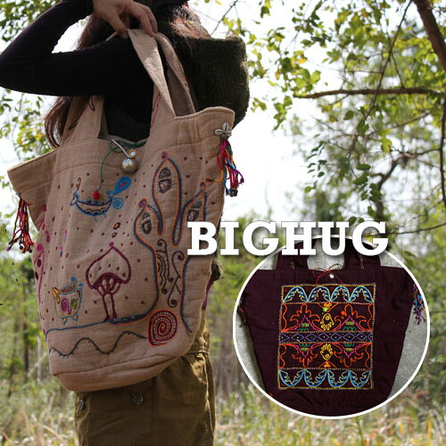 【Big Hug】 Makiパケヤ刺繍トートバッグ!!【送料無料】