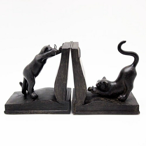 ネコ ブックエンド アンティーク調 雑貨 ネコ ブックスタンド 本立て 可愛い アジアン レトロ ギフト プレゼント Gmofwi Com