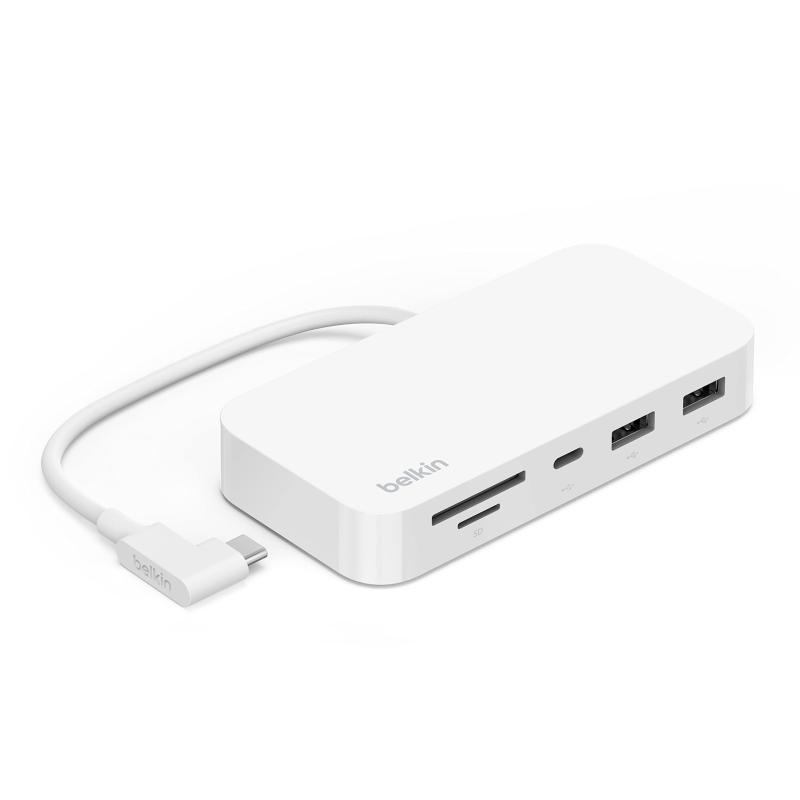 Belkin iMac専用 USB-Cハブ 6-in-1 背面マウント付き マルチポート USB-C3.2 USB-A3.2 1Gbpsイーサネットポート micro SD&SDカードスロット I011btWH