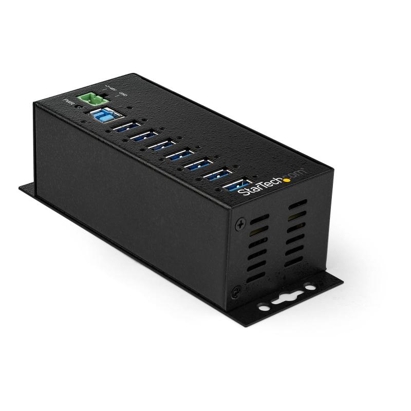 StarTech.com 7ポートUSB-Aハブ セルフパワー対応(ACアダプタ付属) サージ保護 メタル業務用USB 3.0ハブ DINレール/壁面/デスク下への取付可能 High Speed USB 3.1 Gen 1 5Gbps対応ハブ HB30A|TOMstore