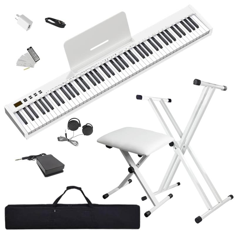KIMFBAY 電子ピアノ 88鍵盤 スタンド付き MIDI対応 ペダル付き Amazon | KIMFBAY 電子ピアノ 88鍵盤 木製 電子 ピアノ 88鍵