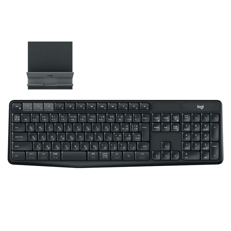 ロジクール ワイヤレスキーボード 無線 K375s Windows Mac Chrome Android iOS Bluetooth Unifying ワイヤレス キーボード スタンド付 K375 国内正規品
