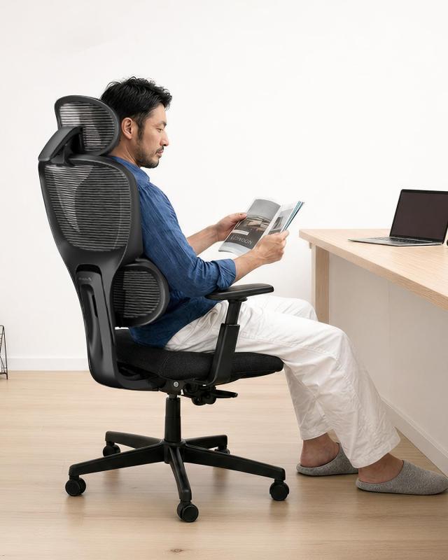 【3万円台でここまで快適】 EC300 オフィスチェア 人間工学椅子 座面スライド 2Dランバーサポート 3Dヘッドレスト 高反発モールドウレタン メッシュチェア 5年｜TOMstore 31,725円