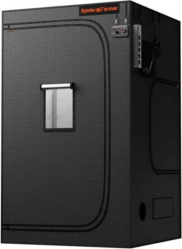 120x120x200cm グロウテント 48x48x80インチ 観察窓 フロアトレー付き 1680D 厚手マイラーキャンバス 4x4x6.6 屋内水耕栽培用 SF4000 SE5000用 15,068円
