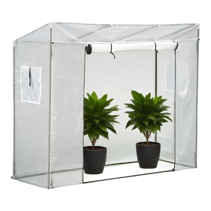 温室ガーデンハウス ビニールハウス ビニール温室、170x77x200cm、大型 植物温室 DIY 観葉植物 組立簡単、傾斜屋根、農園 家庭 菜園用、園芸用、植物育成、白｜TOMstore