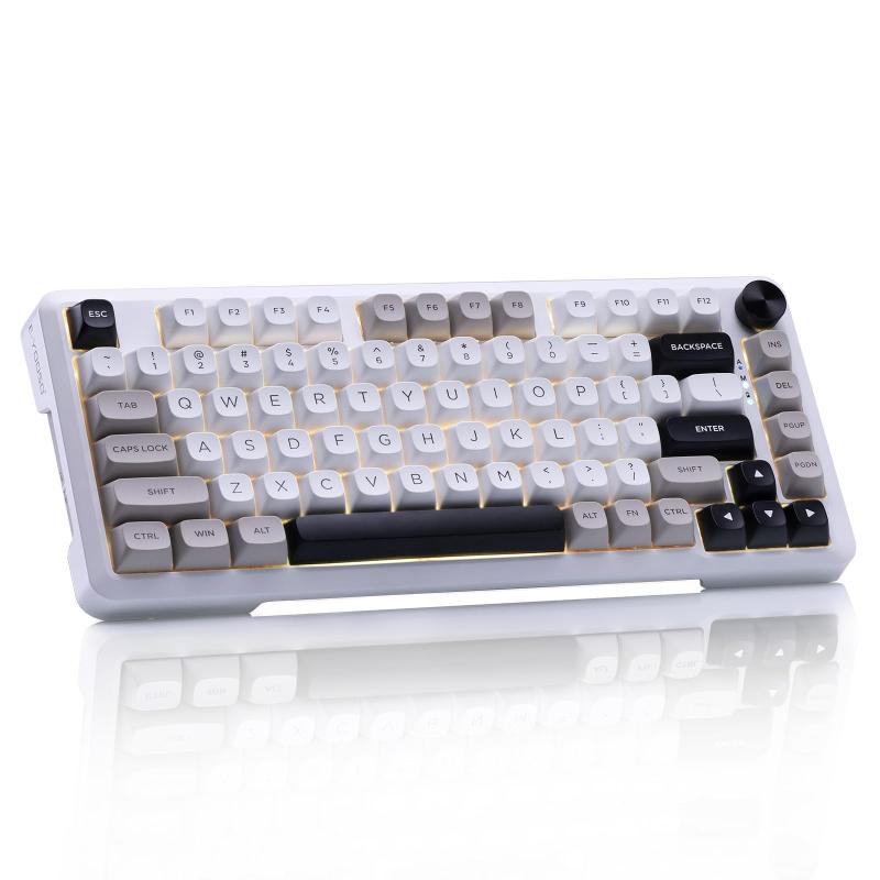 ゲーミングキーボード82キー シルバーウッド軸のメカニカル式キーボード Bluetoothと2.4Gワイヤレス無線とUSB有線の3つモード接続 銀軸を採用アンチゴーストキー RGBバックライト付き iOS/A