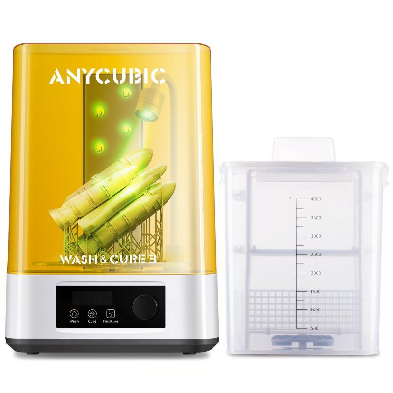 Wash &amp; Cure 3 洗浄硬化機、3dプリンター 洗浄用、IPA節約、容量拡大、全面硬化、強力洗浄、操作便利、Photon Mono LCD/DLP/SLA 3Dプリンター用、洗浄サイズ165*100*180 mm、硬化サイズ160*18｜TOMstore