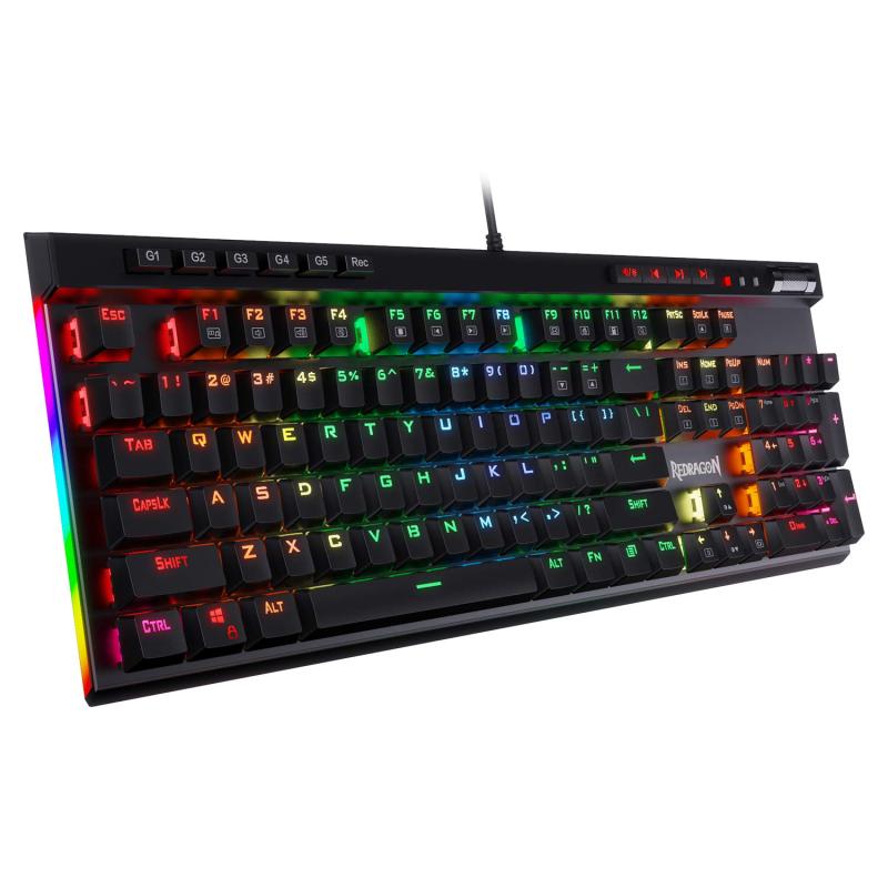 K580 VATA RGB LEDバックライト付きメカニカルゲーミングキーボード｜マクロキー＆専用メディアコントロール付き｜ホットスワップ対応ソケット｜オンボードマクロ録音｜ブルースイッ｜TOMstore