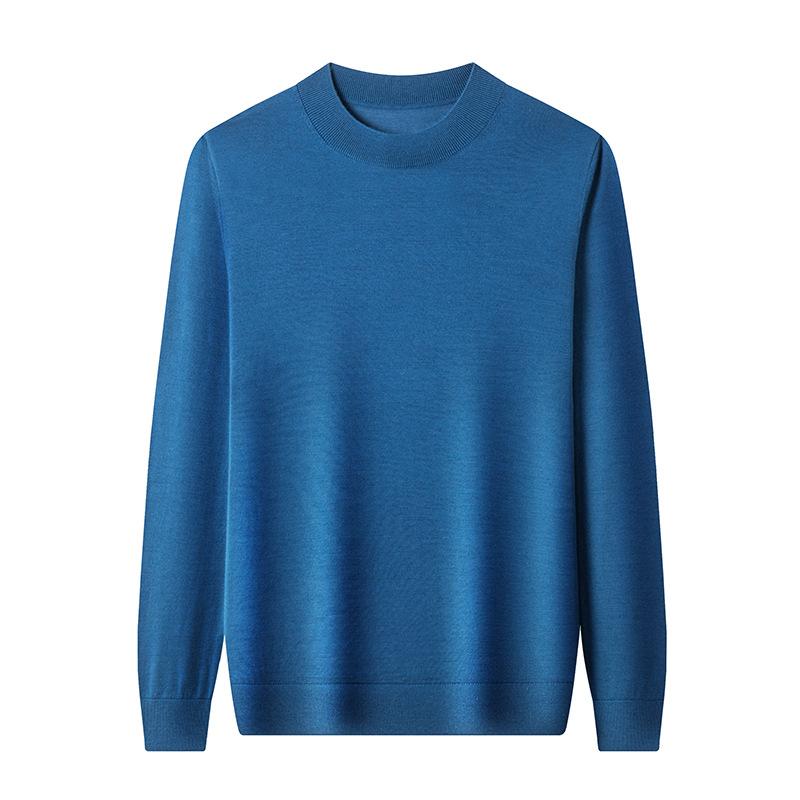 Tシャツ メンズ 男性用 ウールニット 長袖 薄手 メリノウール100% トップス プルオーバー 半タートルネック リブ 伸縮性 通気性 カジュアルスタイル 春秋 唯青緑 伯朗緑 棗赤 拿鉄・稀 唯青灰 黒 上青 唯青蘭 宝蘭 ジョージブラウン|トミーショップ 店