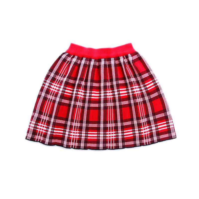 スカート キッズ 女の子 ニット A類 コットン 百褶スカート チェック柄 春秋 90cm 100cm 110cm 120cm 130cm 140cm
