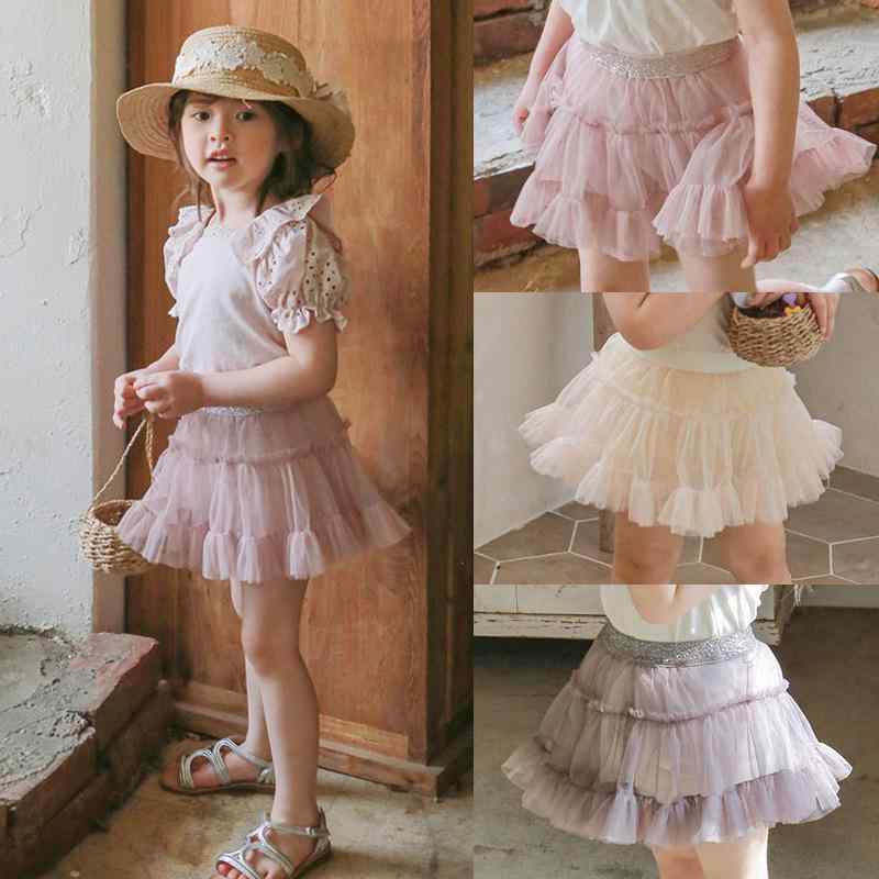 スカート キッズ 女の子 チュールスカート ティアードスカート パンツ付き 春夏 かわいい おしゃれ ウエストゴム 裏地付き 90 100 110 120 130 140 150