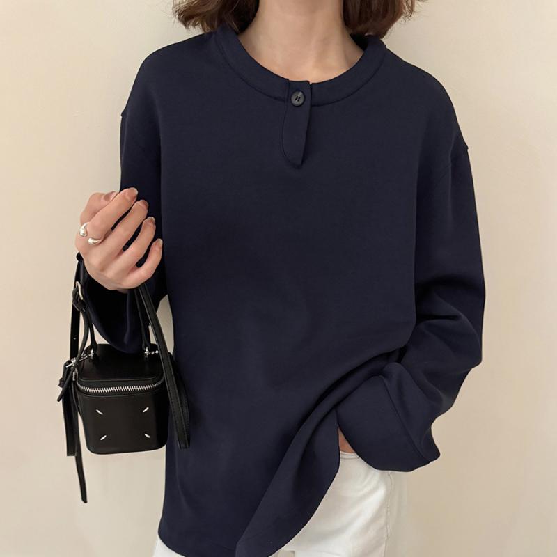 汗水 レディース 年月 韓国風 ティーシャツ トップス カットソー ゆったり 長袖 落っこちる肩部 心地よい 愛くるしげ 今めかしい 白いこと 黄色 薄墨色 米国海軍