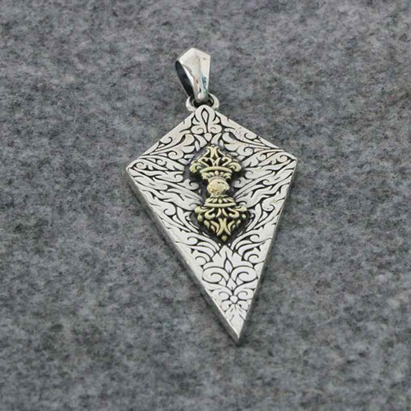 メンズ 925シルバー 金剛杵 ペンダント ネックレス 潮 復古 護身 アクセサリー 降魔杵 モチーフ 個性 デザイン 男性用 本命年 幸運 お守り ジュエリー シルバー アクセサリー 日常使い 軽量 シンプル スタイル