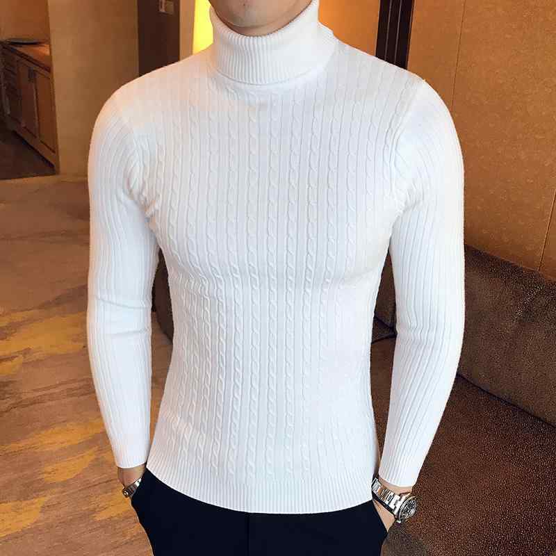ニット メンズ 男性用 セーター タートルネック 長袖 無地 ケーブル編み コットン混紡 普段使い 高弾性 秋冬 ホワイト ベージュ イエロー グレー グリーン ブラウン ネイビー ブルー レッド カーキ色 S M L XL XXL XXXL