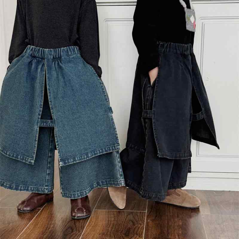 子供用ジーンズ 女の子 ズボン 春秋 男女兼用 ベビー服 デニムパンツ 9分丈 80cm 90cm 100cm 110cm 120cm 130cm 140cm ゆったり 柔らかい 綿85% B類 高腰 無地 かわいい