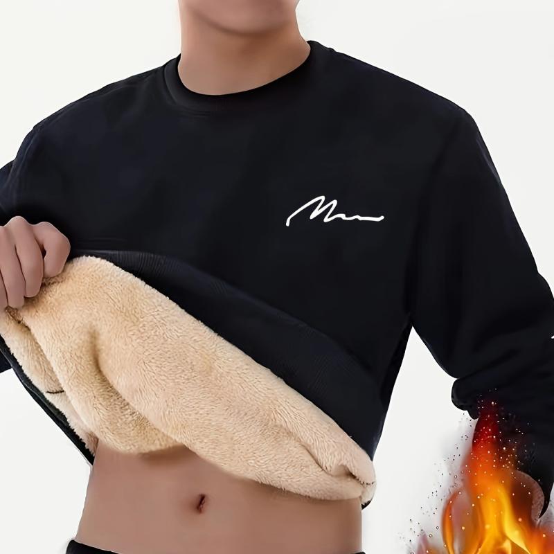Tシャツ メンズ 裏起毛 秋冬 ゆったりサイズ プリント柄 長袖 カットソー トップス 普段使い 部屋着 白 黒 グレー 赤 黄色 緑 紺 紫