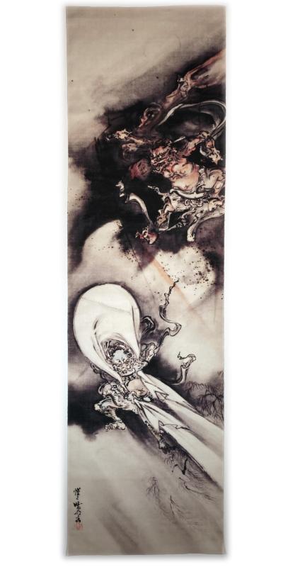 古今東西 浮世絵 手ぬぐい　河鍋暁斎　雷神　その2 Amazon｜古今東西 浮世絵 手ぬぐい 河鍋暁斎 雷神 その2