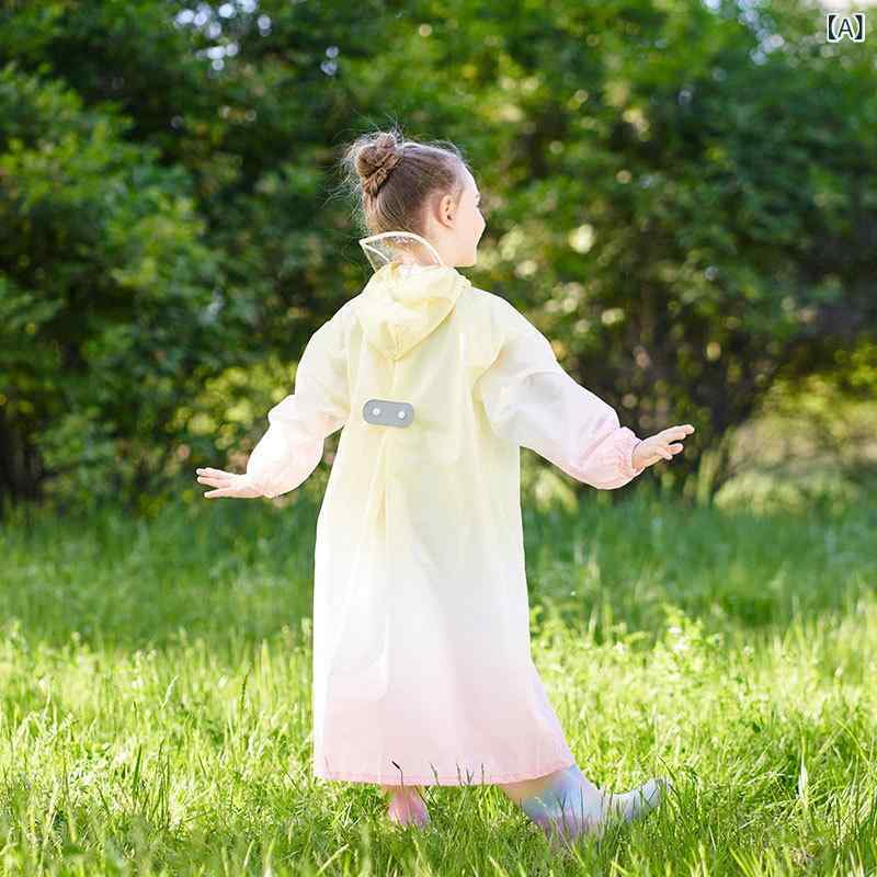 子供用 女の子 雨衣 雨披 防水 軽量 薄手 ポンチョ ポータブル 雨具 歩行 徒歩用 子供服 幼稚園 小学生 通学 学校用 防雨 暴雨対応 漸変ピンク 漸変パープル 漸変ブルー 漸変グリーン ポリタフ素材 PU防水層 1人用 袋収納 カードゥーン柄 ポ(x5)