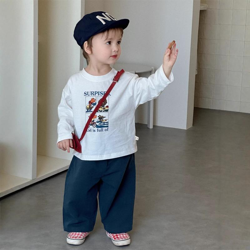子供用セットアップ ベビー服 春秋 長袖Tシャツ 長ズボン 上下2点セット 綿95% カートーン柄 韓国風 73CM 80cm 90cm 100cm