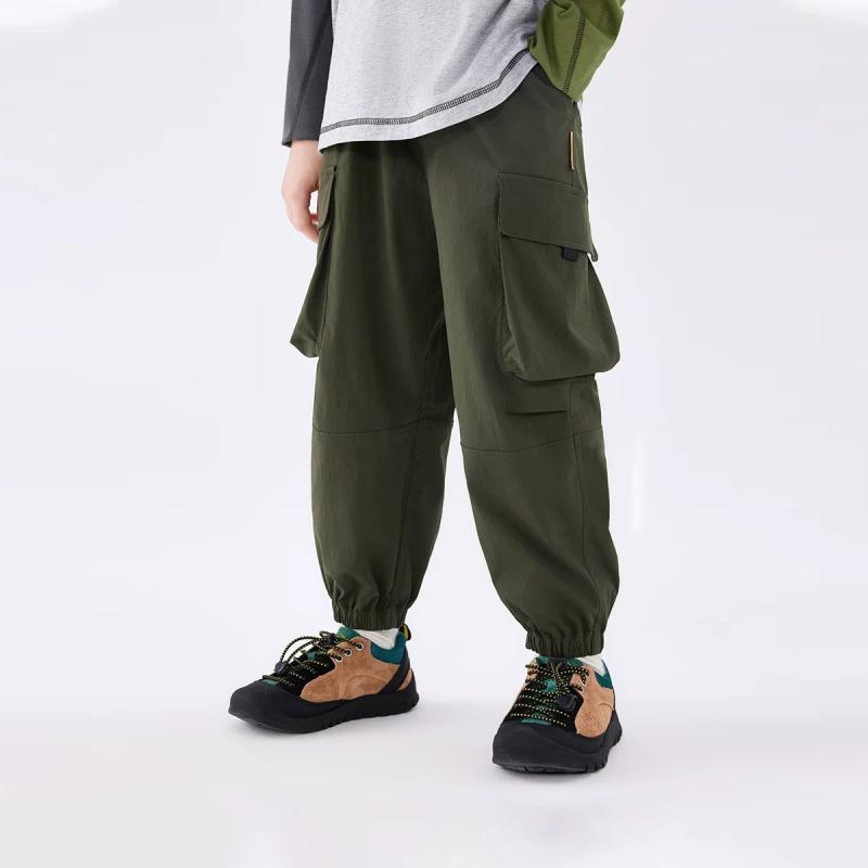 キッズ パンツ 男の子 秋冬 厚手 アウトドア ワークパンツ 子供 キャンプ ズボン 綿100% ミリタリーグリーン