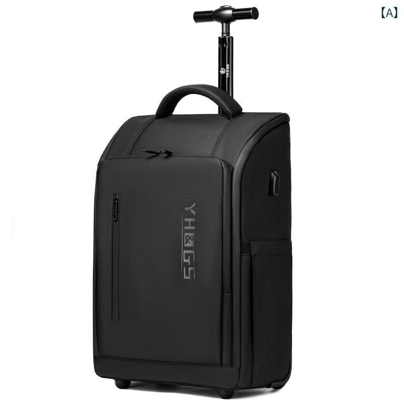 メンズ バックパック ビジネス 通勤用 旅行 防水 軽量 透気性 牛津布 ポリエステル内張り ノートPC収納 シングルホイール キャリーバッグ 黒 グレー ネイビー カジュアル 車縫線 アクセサリー ビジネスバッグ デイパック 軽便 耐久性 春夏