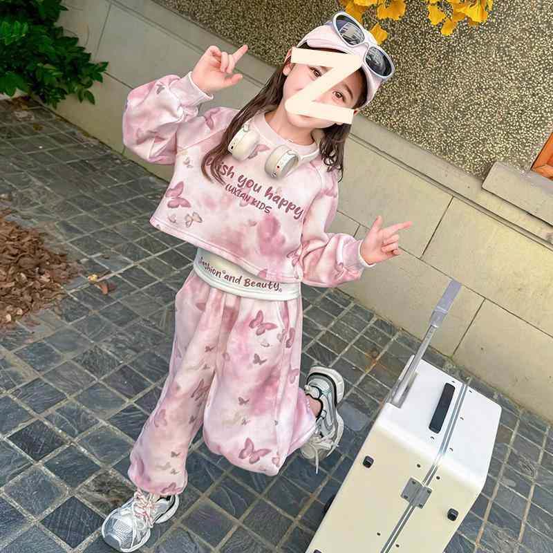 子供用セットアップ 長袖トップス ベスト パンツ 3点セット ガールズ 秋物 韓国風 スポーツウェア 普段着 浅・稀色 ピンク系 綿混紡 90cm 100cm 110cm 120cm 130cm 140cm