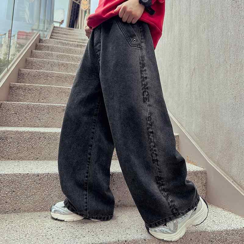 キッズ デニムパンツ 男の子 ズボン ロングパンツ 子供服 春秋 高腰 ゆったり ジーパン 黒色 120cm 130cm 140cm 150cm 160cm 170cm 180cm