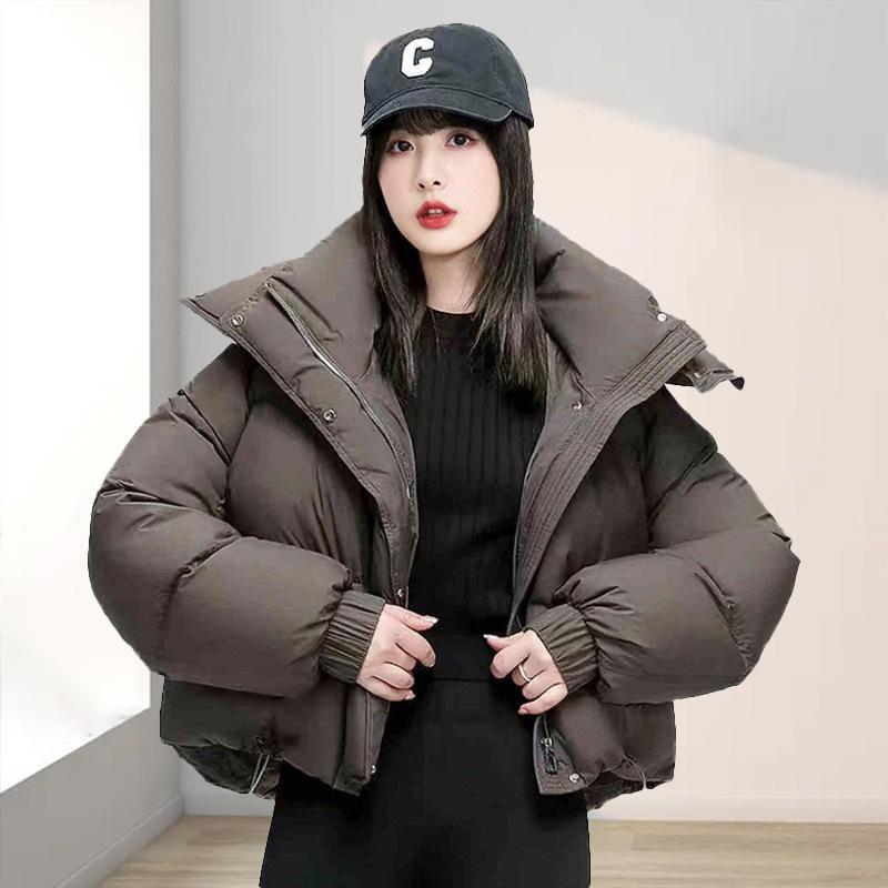 羽絨服 レディース ショート丈 韓国風 冬季 ?? ダウンジャケット 高級感 星耀黒 ・稀・汲棕 暗夜紫 厚手 聚???