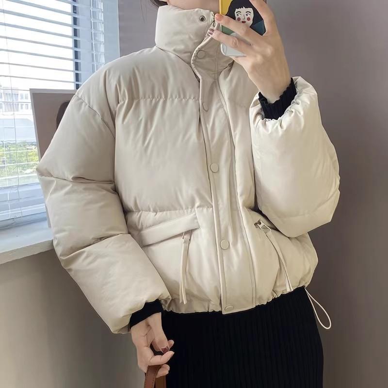 ダウンジャケット レディース ショート丈 INSスタイル 厚手 アウター コート トップス 冬服 防寒着 小柄 ポリエステル ホワイト ブラック カーキ