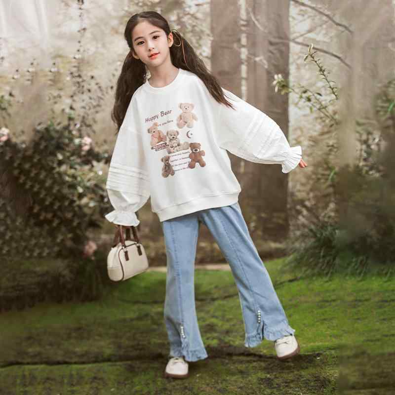 キッズ トレーナー ガールズ 春秋 トップス 子供服 長袖 かわいい 動物 花柄 コットン ゆったり ホワイト ピンク系