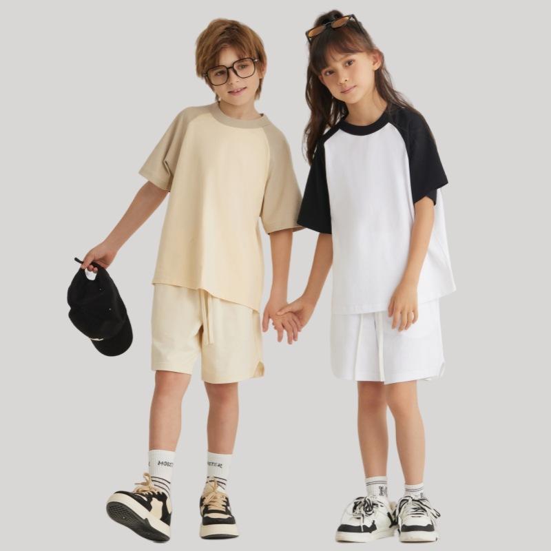 Tシャツ キッズ 男女兼用 ?棉 切り替え 配色 半袖Tシャツ 子供服 撞色 かわいい 欧美風 スポーツ 普段着