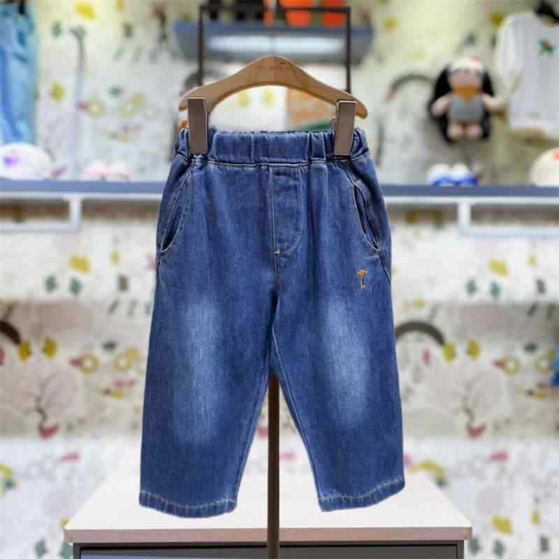 子供服 デニムパンツ ロングパンツ ベビー キッズ 男女兼用 春秋 綿 100 110 120 130 センチ 普段着 かわいい 伸縮性 ウエストゴム