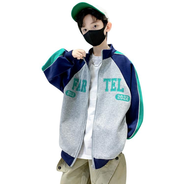 子供服 ジャケット 男の子 アウター 春秋 ブルゾン ジャンパー スポーツ ボーイズ キッズ 8歳以上 中学生 高学年 向け 140cm以上 カーキ ブラック グレー ブルー 綿 ポリエステル