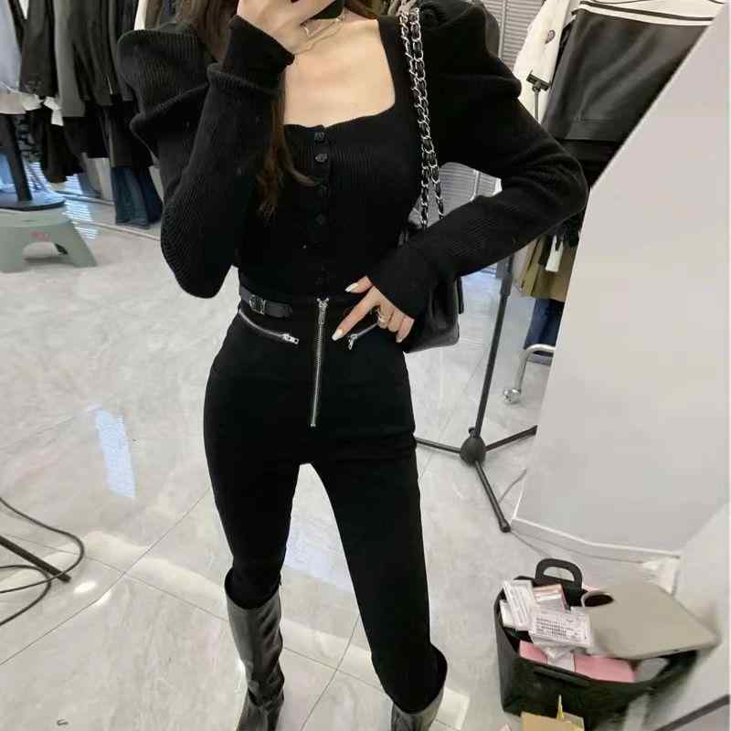 パンツ レディース ハイウエスト 秋冬 長ズボン 鉛筆パンツ スリムフィット 修身 脚長効果 ラッキーアイテム 伸縮性 弾力 ポリエステル ポリエステル混紡 厚手 中厚 暖か 裏地付き 加厚 加? ジッパー 流行 ラジー ズボン 細身 引き締め ウエスト