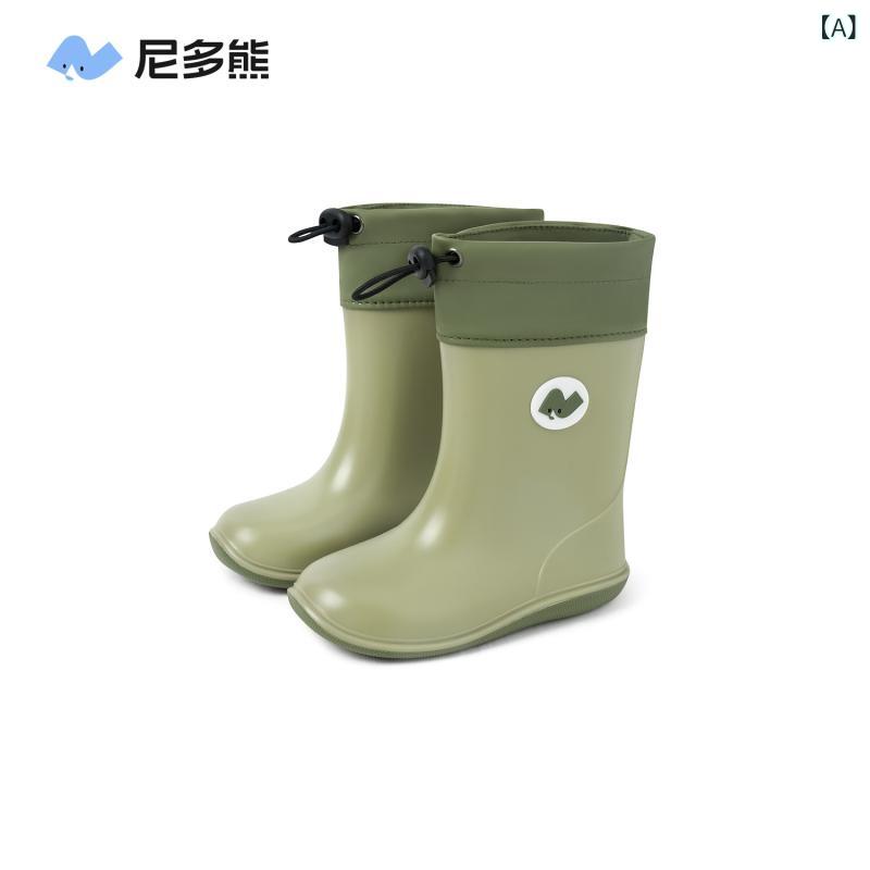 雨靴 キッズ ベビー 子供用 防水 滑り止め 幼児 男の子 女の子 カーキ グリーン キャンディ ピンク 深海 ブルー オレンジ イエロー PVC 四季