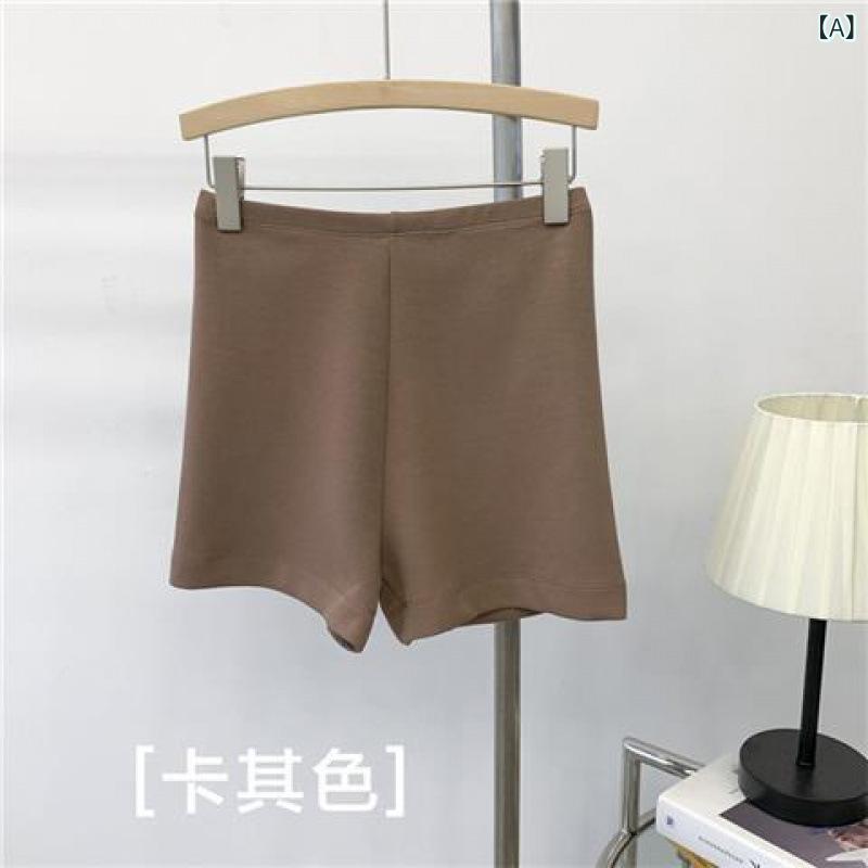 レディース 高腰 ショーツ 綿素材 伸縮性 弾力 修身 スリム フィット ヨガ 熱パン 夏用 速乾 防走光 直筒 長め 丈 都市 通勤 スタイル 気質 ブラウン ブラック グレー 軽量 吸湿 速乾 女性用 普段使い アクティブ ウェア