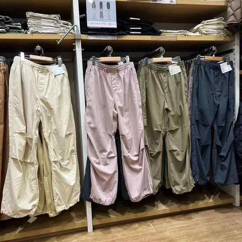 レディース 直筒 長ズボン 工装風 抽? 松腰 ゆったり 束脚 黒 オリーブ 水色 ピンク ベージュ グレー 接触冷感 伸縮性 吸湿速乾 春夏 普段使い 軽量 カジュアル 私服