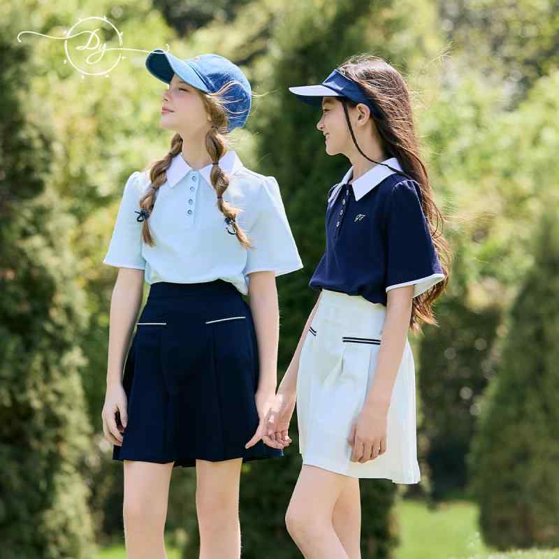 キッズ お姉さん 夏服 セットアップ 半袖 スポーツシャツ ティーシャツ スコート 薄っぺら 通気性 綿織物 110糎 120糎 130糎 140糎 150糎 160糎 170糎 カジュアルスカートセット-キッズ・ベビー・マタニティ-スーツ・カジュアルセットアップ