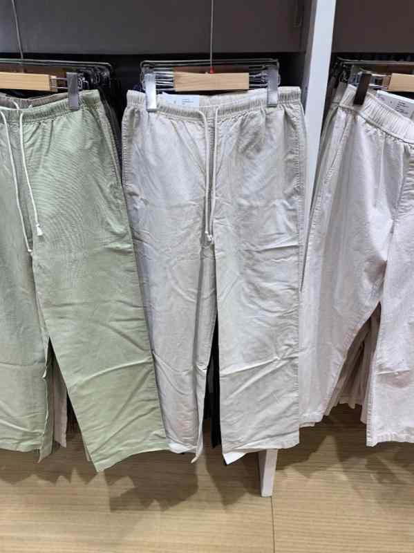 レディース 麻混紡 ストレッチ ロングパンツ ゆったり ストレート ハイウエスト 軽量 快適 春夏 日常使い 通勤 かわいい ライトオレンジ ライトベージュ ダークベージュ グリーン ブルー ネイビー デイリー ファッション